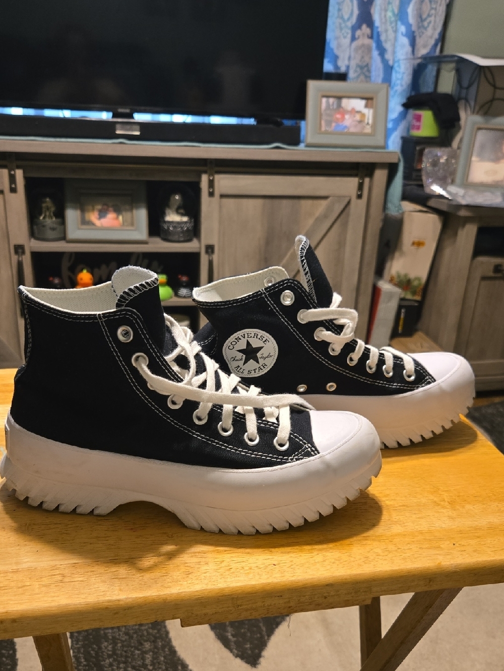 Converse Black & White Platform High-Top Sneakers